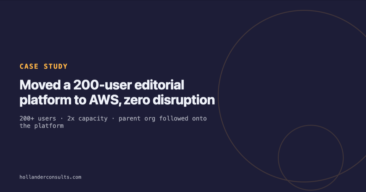 Editorial platform to AWS
