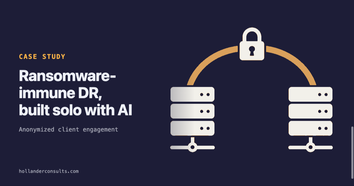 Disaster recovery, built with AI case study card